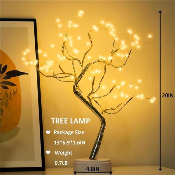 20" 108 LED Tabletop Bonsai Tree Light, DIY Artificial Tree Lamp, Battery/USB - Picture 4 of 7